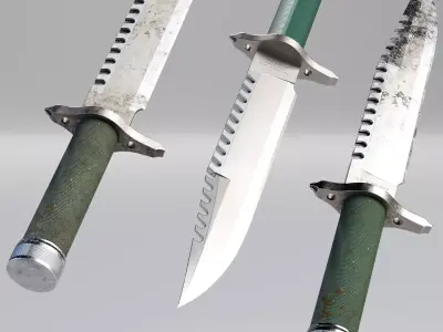 Rambo Survival Knife Low-poly 3D model