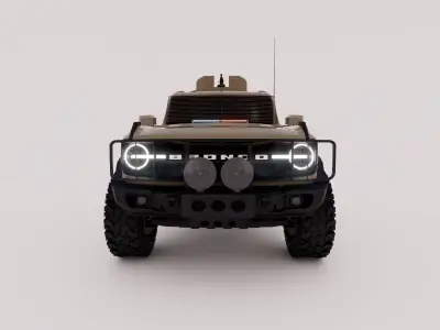 Ford bronco military escort vehicle  Low-poly 3D model