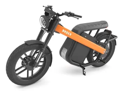 Brekr orange electric motorcycle 3D model