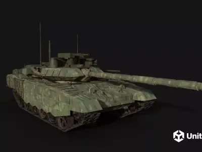 Tank T90 Low-poly 3D model purchase