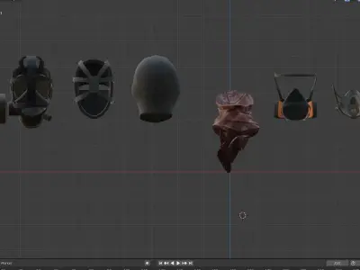 Mask Pack Low-poly 3D model