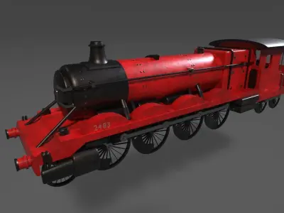 Steam Train Low-poly 3D model purchase