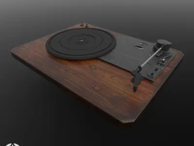 Gramophone Low-poly 3D model buy