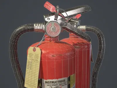 ABC Dry Chemical Fire Extinguisher 10 lb Low-poly 3D model