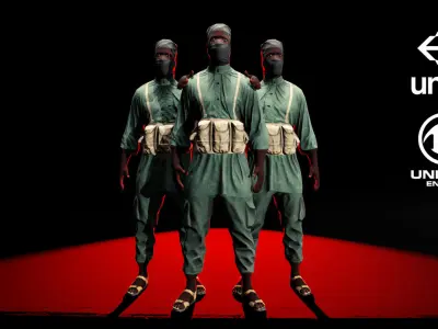 Terrorist Somali-Al-Shabbab-LITE Low-poly 3D model