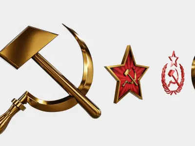 Communist Symbols LOGO Pack Low-poly 3D model