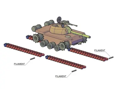 TANK MINIATURE 3D print model get