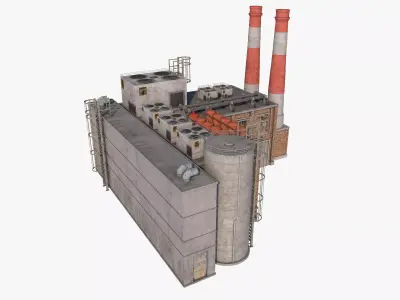 Factory Building 6 Low-poly 3D model