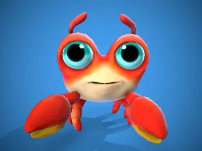 cartoon little crab Low-poly 3D model purchase