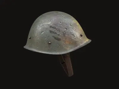  Combat Helmet Soviet WW2 PBR Free low-poly 3D model