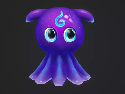 small octopus Low-poly 3D model