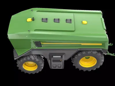 Electric Autonomous Tractor Low-poly 3D model