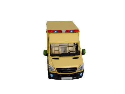 Modern Generic Ambulance Emergency Response Vehicle 04 3D model