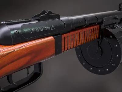 Shoutgun Weapon Low Poly Low-poly 3D model