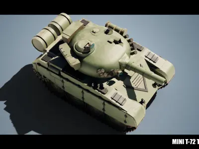Mini T-72 Tank Low-poly 3D model