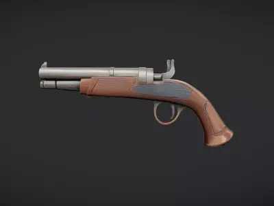 antique flintlock pistol 3D model