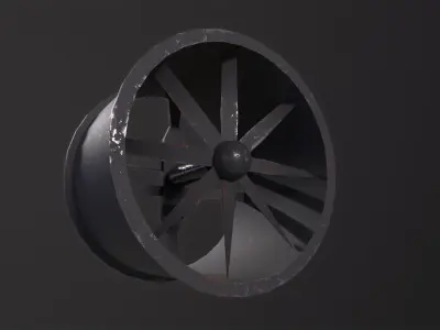 Axial Flow Fan 3D Model Low-poly 3D model