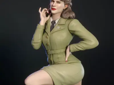 Peggy Carter from Captain America 3D print model