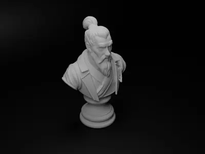 Martial Arts Master Bust Chess 3D print model
