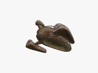 Alien Spaceship UFO H11 Abandoned - Sci Fi Spacecraft Design Low-poly 3D model