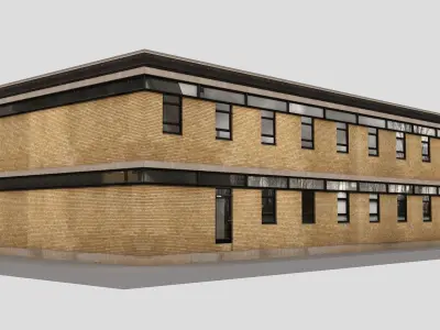 Realistic European City Block Building 20 Low-poly 3D model