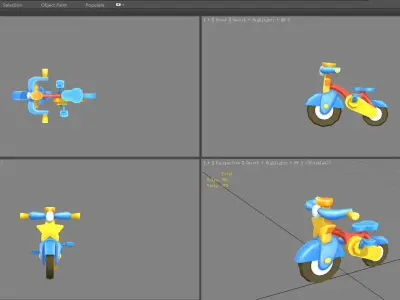Cartoon bike toy Low-poly 3D model