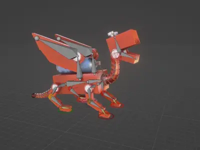 Toy Dragon Rigged and Animated 3D Model  Low-poly 3D model