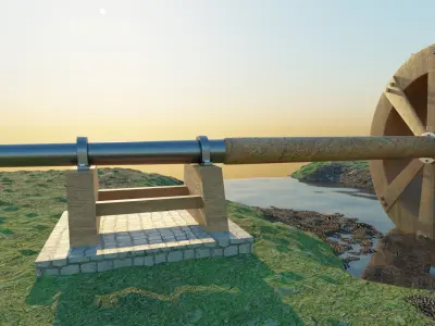 Waterwheel 3D Model Free 3D model