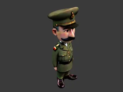 World War II Commander Low-poly 3D model