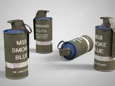 M18 Blue Smoke Hand Grenade AAA Game Ready Low-poly 3D model