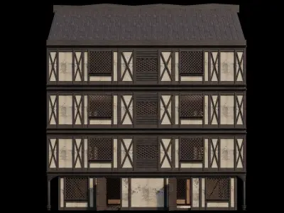 Medieval Houses 45- 4K Textures Game Ready Low-poly 3D model