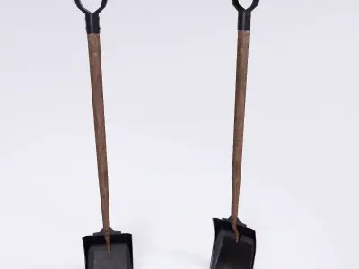 Spade 3d model garden shovel Low-poly 3D model