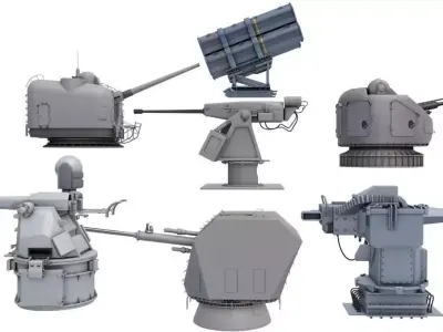 Naval Guns collection  3D Model Pack