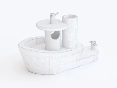 Wooden toy ship 03 3D model
