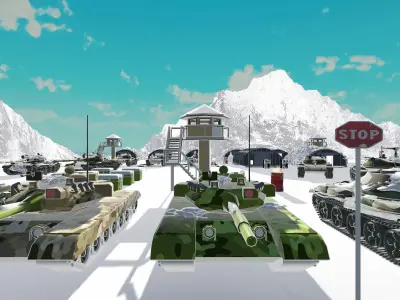 Winter Military Base Pack Full Unity Asset Low-poly 3D model