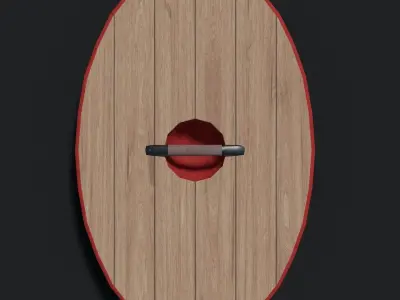 Gallic Shield Low-poly 3D model