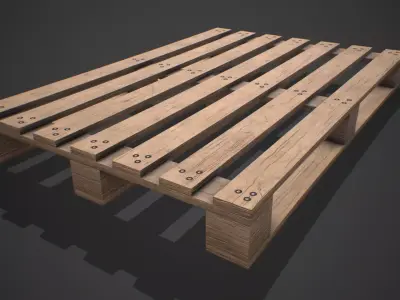 Low poly European Wood pallet 01 PBR Game Ready Free low-poly 3D model
