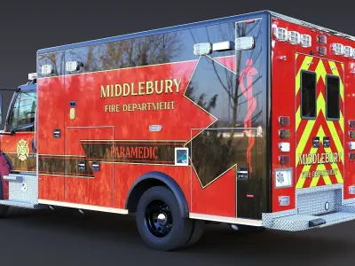 Freightliner M2 106  Ambulance Low-poly 3D model