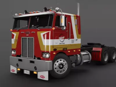 Peterbilt 352 Cabover Semi Truck - Complete Model  3D model