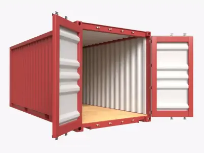 Shipping Container Dry 20-foot Open 3D model