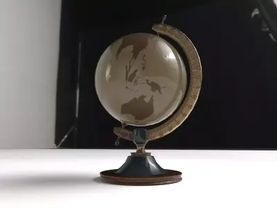 Bronze Globe Low-poly 3D model