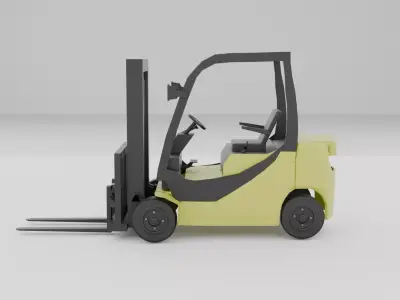 Detailed 3D Forklift Model Low-poly 3D model