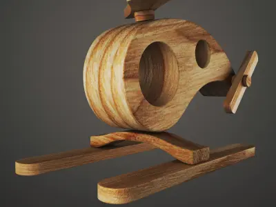 Helicopter wooden toy 3D print model