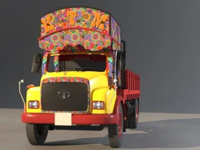 Lorry colorful truck 3D model