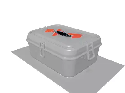 Dented Retro Rocket Lunchbox 3D Model 3D model