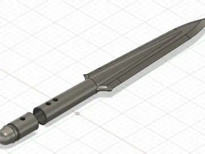 Japanese-style Spear Tip and Pommel 3D print model
