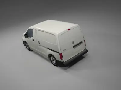 Nissan NV200 Japanese design low polygonal van  Low-poly 3D model