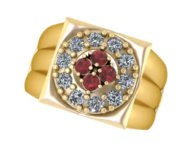 ANTIQUE RUBY WEDDING RING 3D PRINTABLE MODEL 3D print model