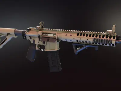 LWRC M6IC Low-poly 3D model