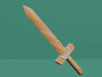 Low Poly Wooden Tools Pack Low-poly 3D model